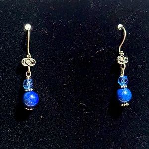 Artisan Made Lapis Sterling Silver Drop Earrings